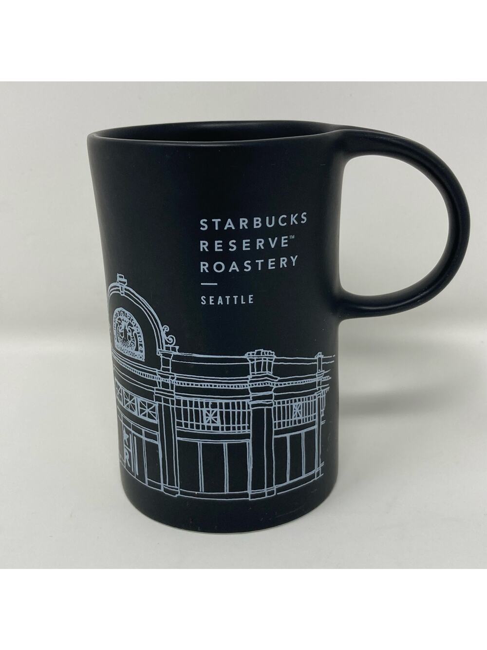 Starbucks Reserve Roastery Seattle Black Ceramic Coffee Tea Cup Mug Handle 10 oz